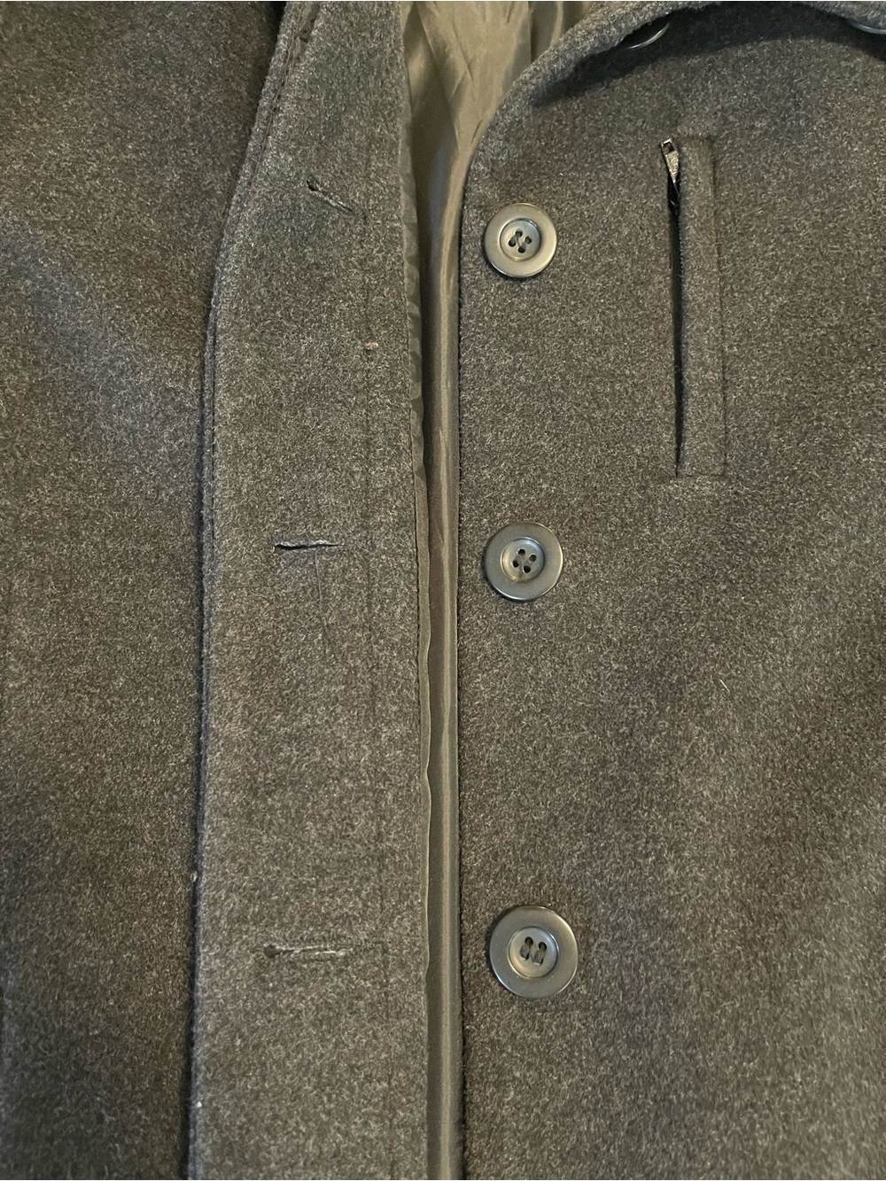 Vintage H&M Coat Overcoat Gray Size 12 Wool Cashmere Dark Academia Minimalist - Picture 11 of 16